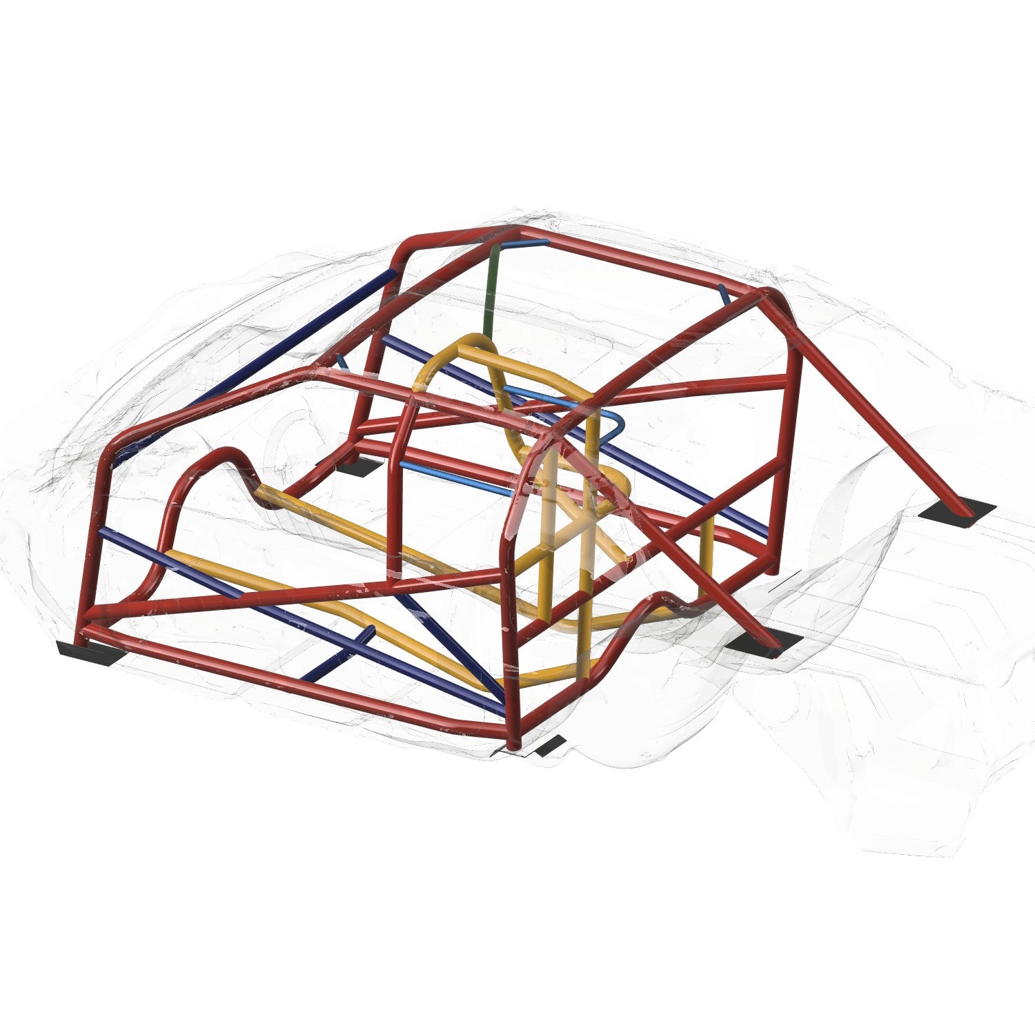 Henderson Race Shop Store 25.5 roll cage kit for 1982-1992 Camaro and Firebird with T-Tops in 3D CAD view
