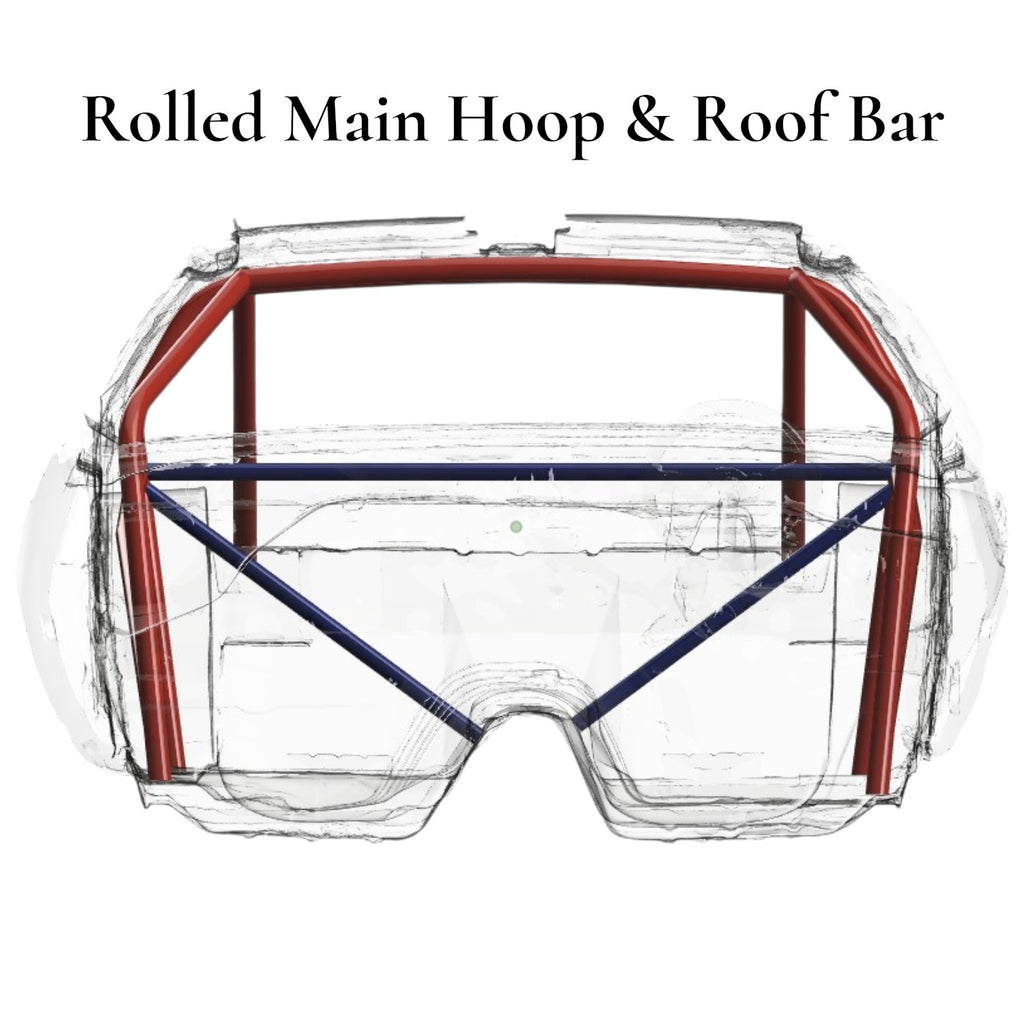 Henderson Race Shop Store 8.50 roll cage kit featuring a CAD-designed rolled main hoop and roof bar for Camaro Firebird
