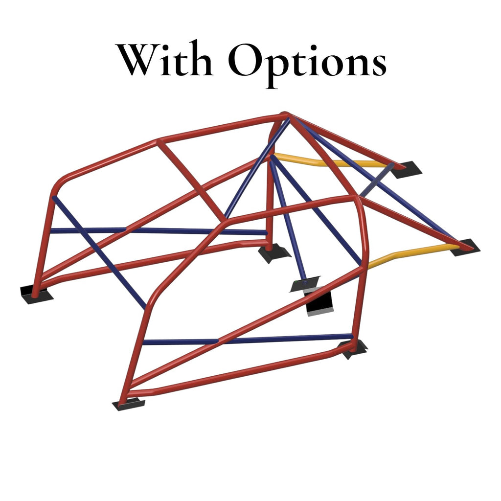 Henderson Race Shop Store 8.50 roll cage kit for 1982-1992 Camaro and Firebird with T-Tops and optional bars.