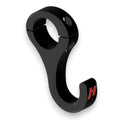 Henderson Race Shop Store black ASA roll bar hook for racing helmets and steering wheels with red HRS logo