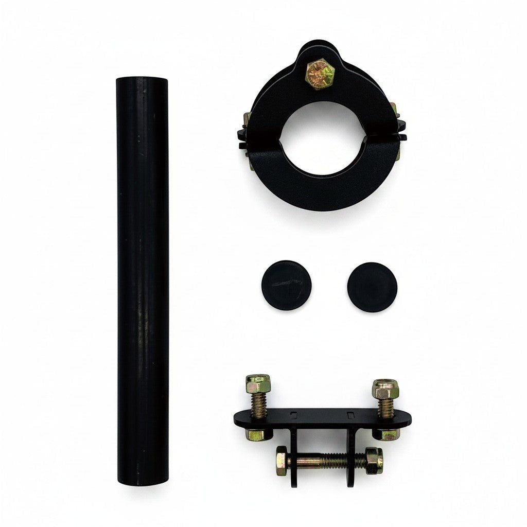 Henderson Race Shop Store bolt-on racing seat back brace kit with black powder-coated steel components and hardware.