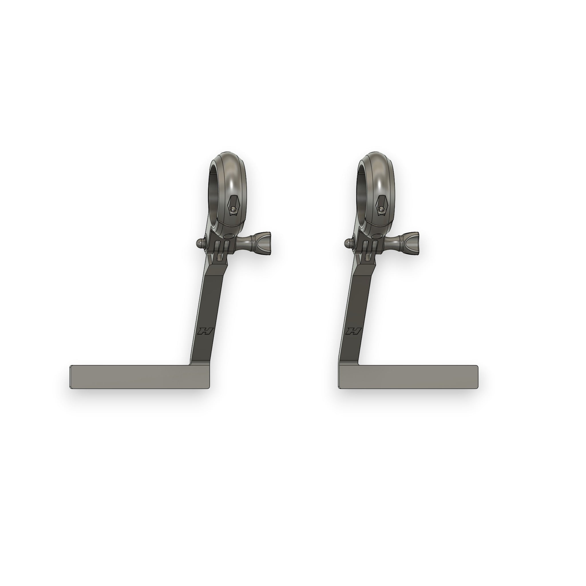 Henderson Race Shop Store top and middle bulb blinder set for drag racing, made of durable black ASA plastic.