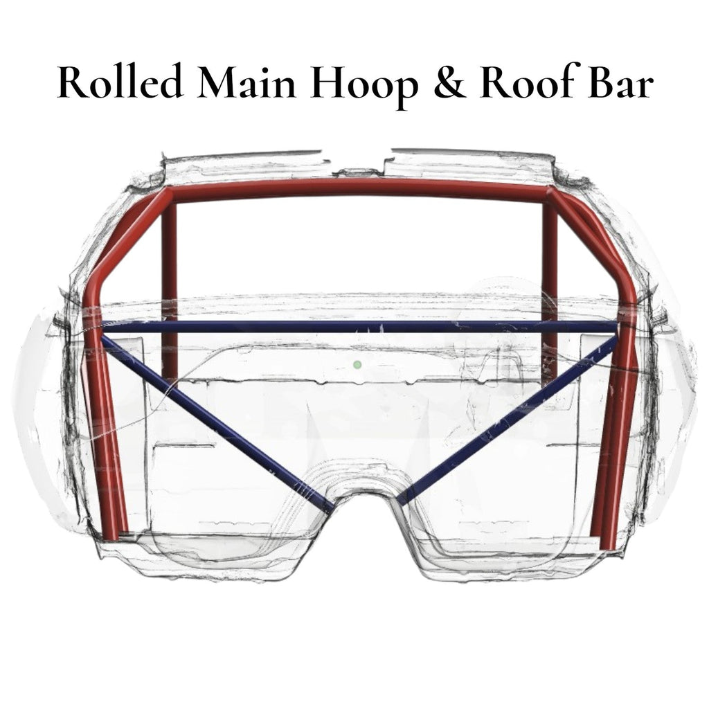 Henderson Race Shop Store 8.50 roll cage kit featuring a rolled main hoop and roof bar for Camaro and Firebird models.