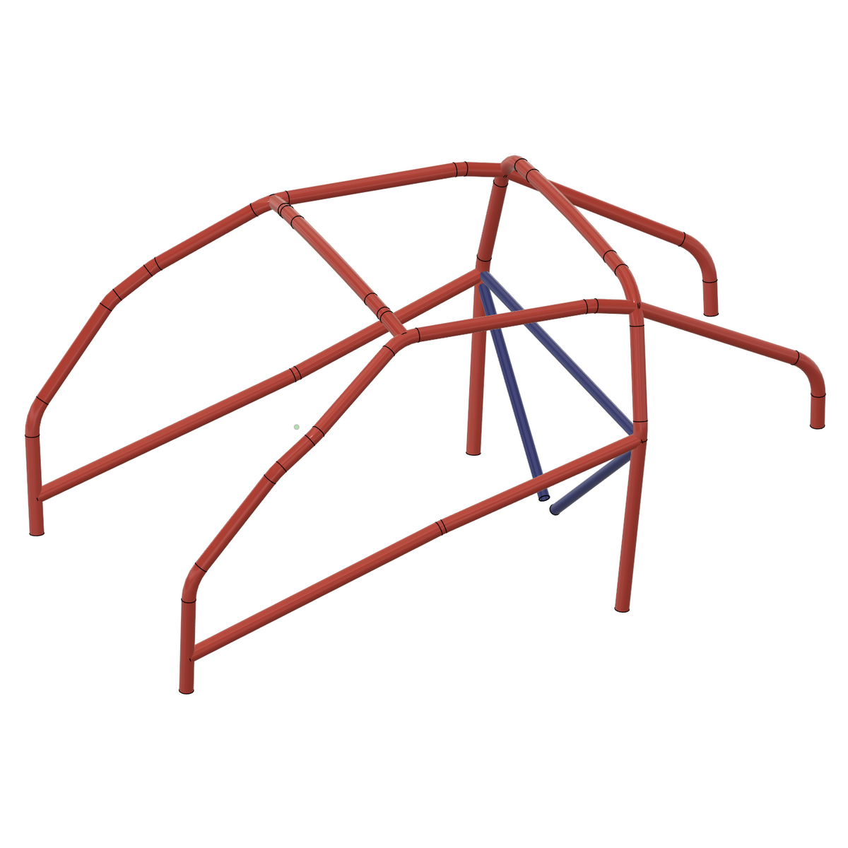 Henderson Race Shop Store 8.50 roll cage kit for 1971-1977 Chevy Vega featuring CAD-designed steel tubing.