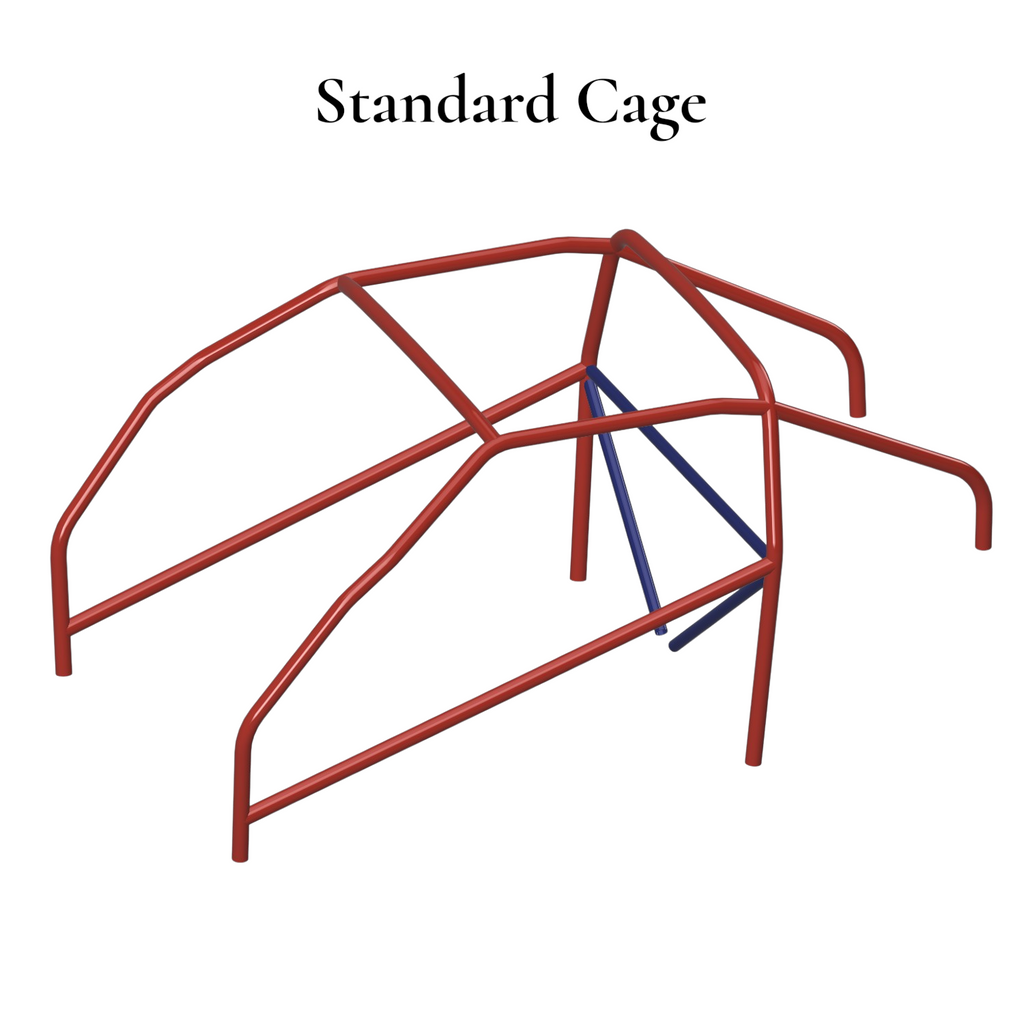 Henderson Race Shop Store 8.50 roll cage kit for 1971-1977 Chevy Vega, featuring CAD-designed steel tubing.