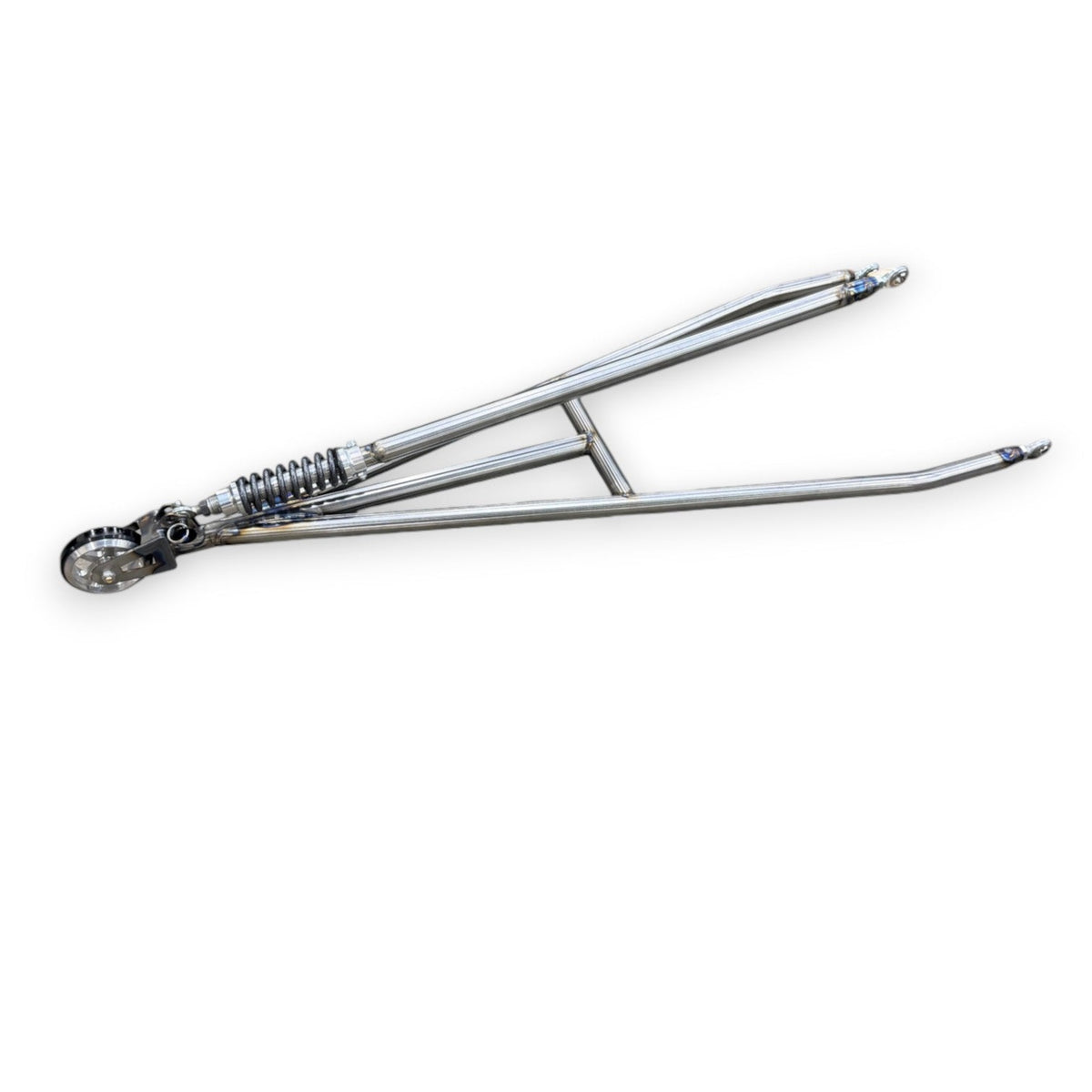 Henderson Race Shop Store heavy duty chromoly single wheelie bar with spring-loaded slider assembly for drag racing