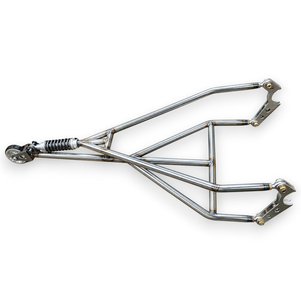 Henderson Race Shop Store chromoly single wheelie bar with heavy-duty spring slider and TIG welded frame