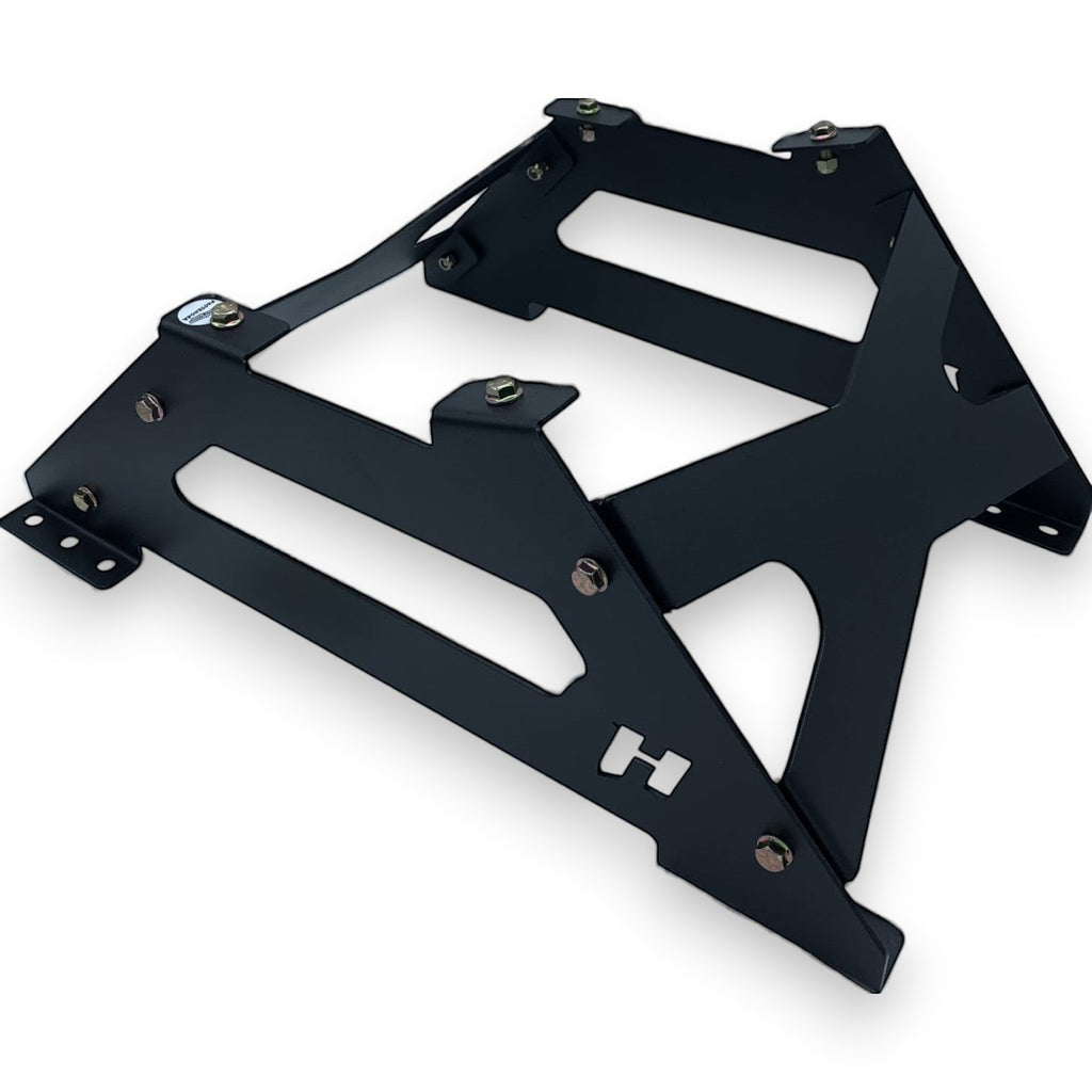 Henderson Race Shop Store black powder-coated steel seat mount brackets for 2015+ Ford F-150 Kirkey racing seats