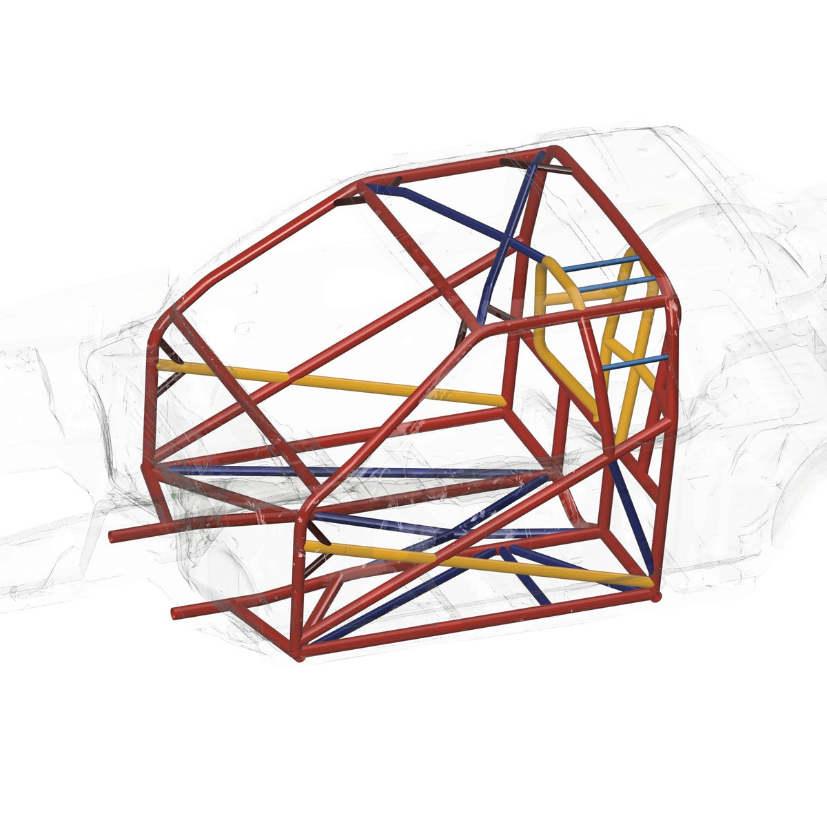 Henderson Race Shop Store 25.2 roll cage kit for 1979-1993 Fox Body Mustang with CAD-designed chromoly tubing.