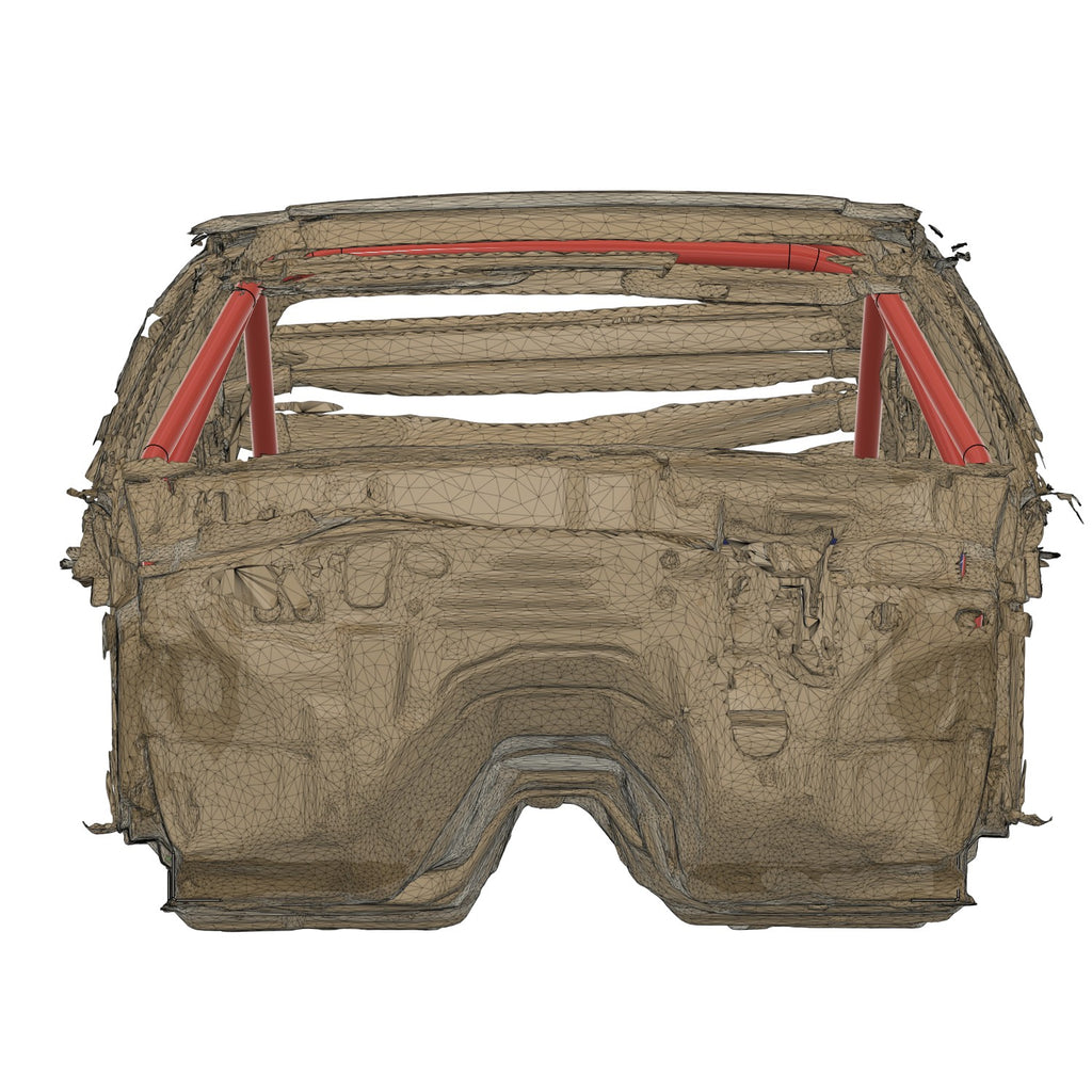 Henderson Race Shop Store 8.50 roll cage kit CAD design for 1979-1993 Fox Body Mustang convertible interior