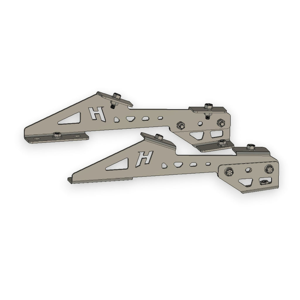 Henderson Race Shop Store steel seat mount brackets for Kirkey 38 and 55 series seats in GM G-Body vehicles.