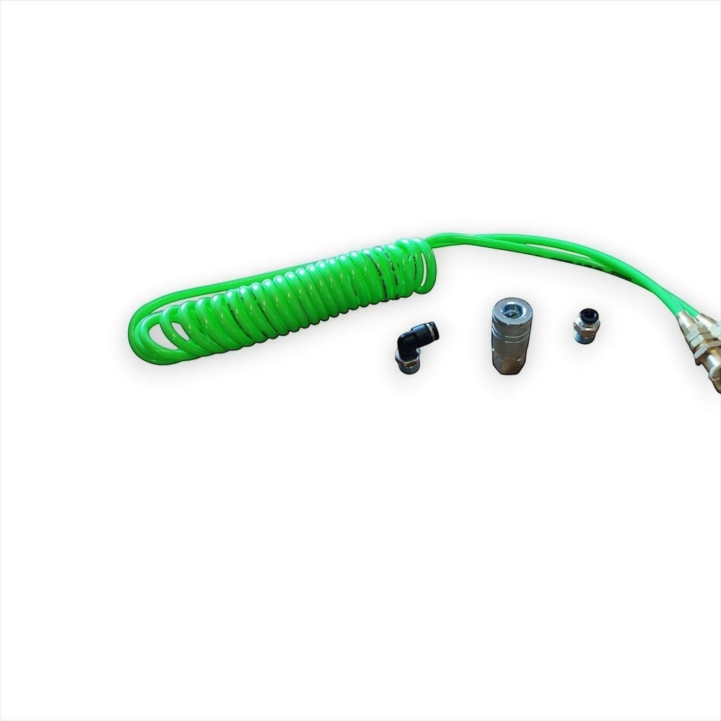 Henderson Race Shop Store neon green stretch cord kit with air hose fittings for racing air compressor systems