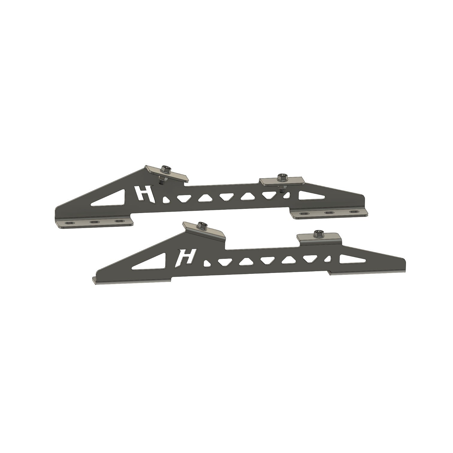 Henderson Race Shop Store black powder-coated steel seat mount brackets for Kirkey 38 and 55 series racing seats.