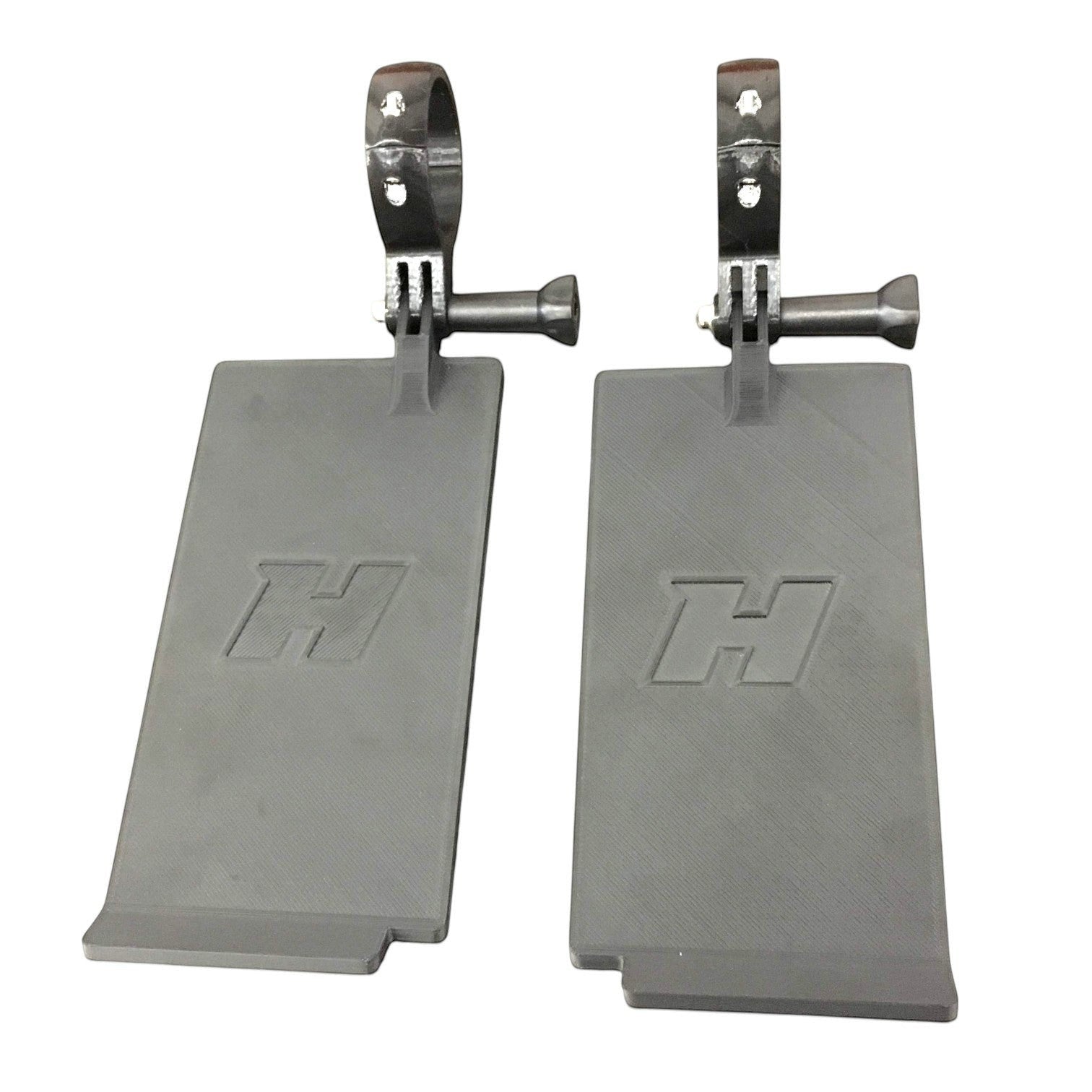Henderson Race Shop Store notched whole tree blinder set in grey ASA plastic with adjustable roll cage mounts.