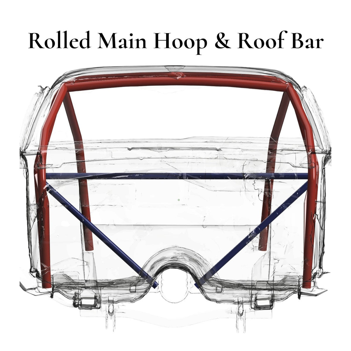 Henderson Race Shop Store 8.50 roll cage kit for 1968-1974 Nova showing rolled main hoop and roof bar design