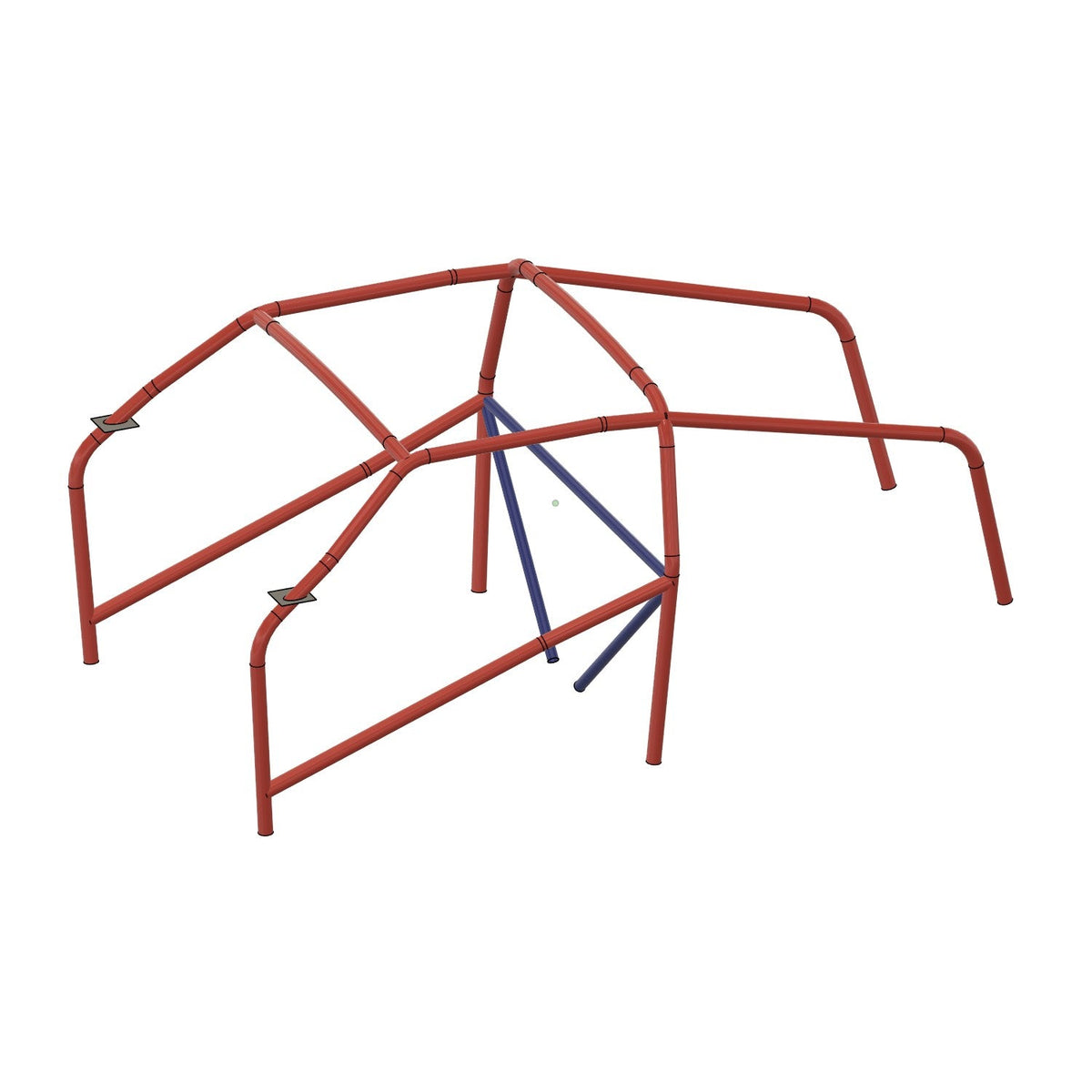 Henderson Race Shop Store 8.50 roll cage kit for 1968-1974 Nova with through-dash A-pillar bars in CAD view.
