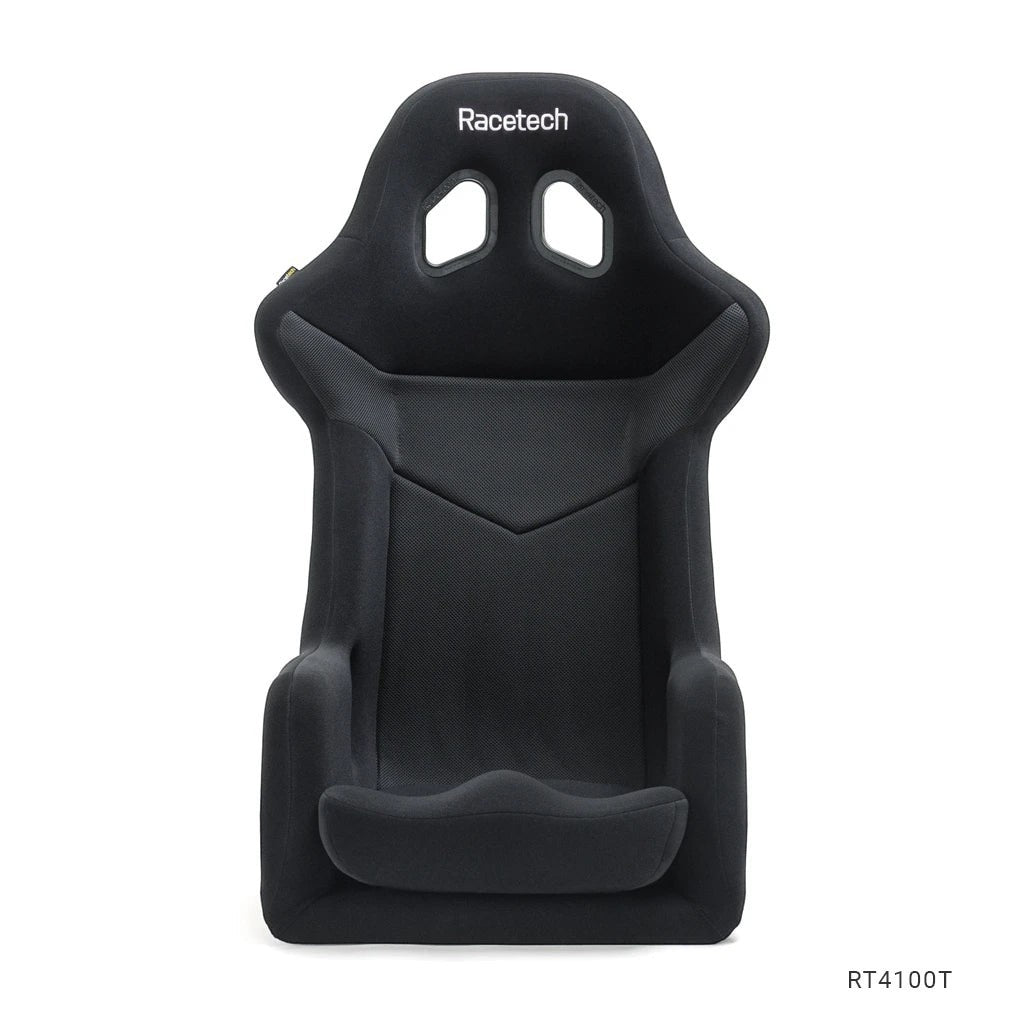 Henderson Race Shop Store Racetech RT4100 black fiberglass racing seat with breathable spacer fabric and harness slots.