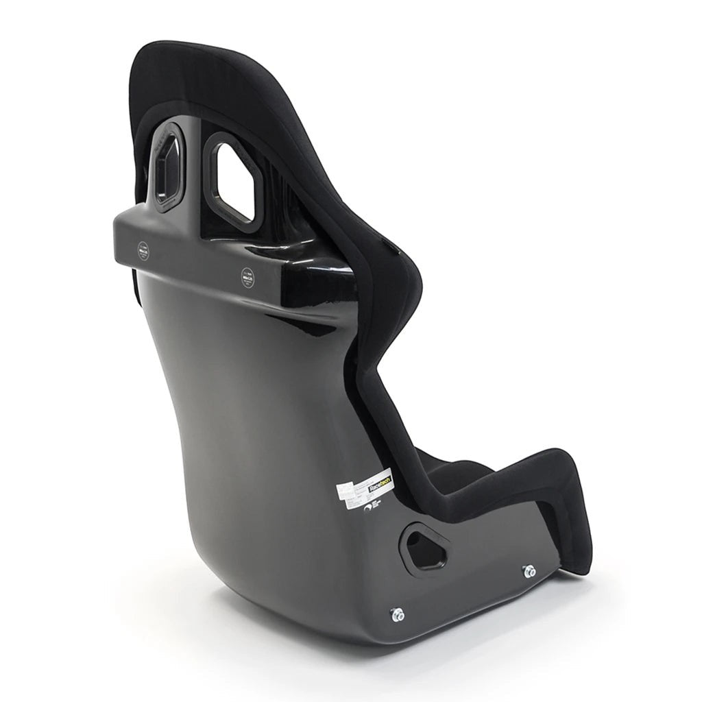 Henderson Race Shop Store Racetech RT4100 fiberglass racing seat, rear view showing glossy shell and harness slots.