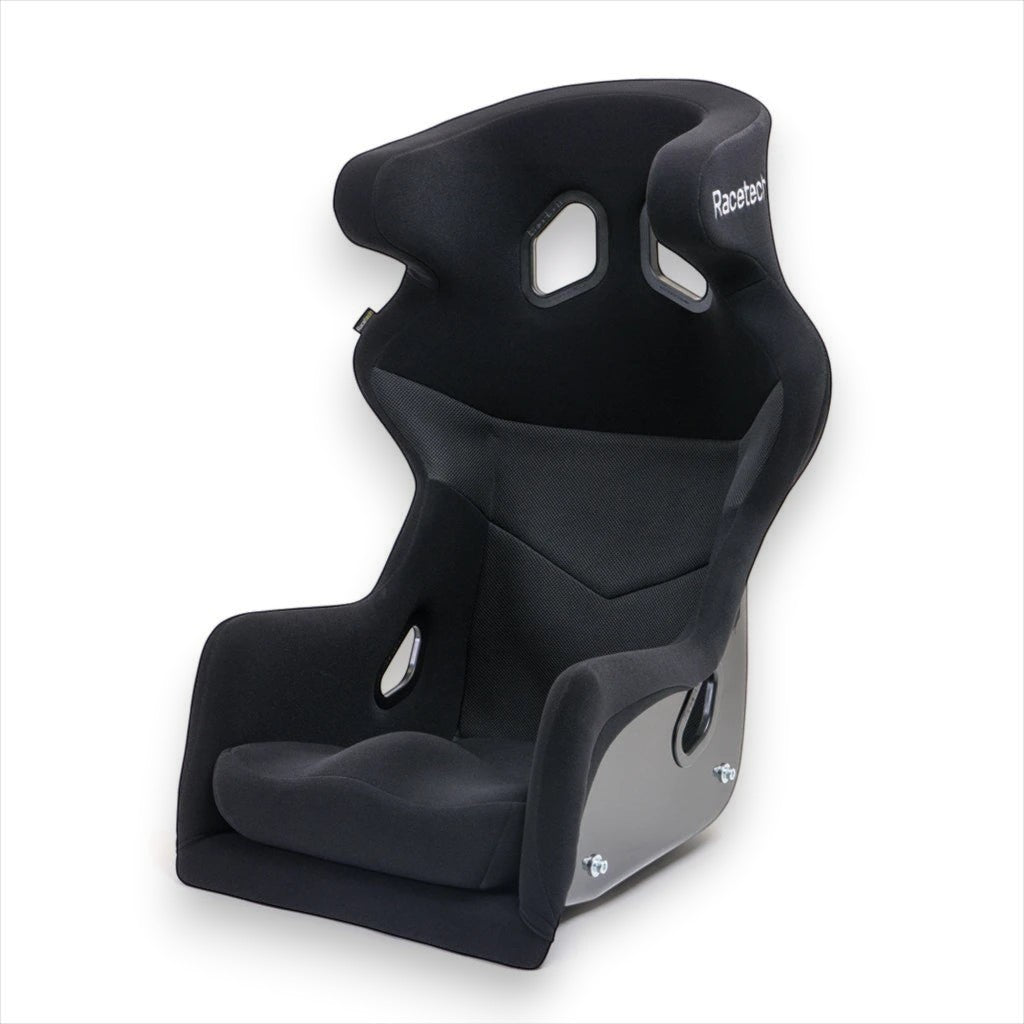 Henderson Race Shop Store Racetech RT4100HR black fiberglass racing seat with head restraint wings and harness openings.