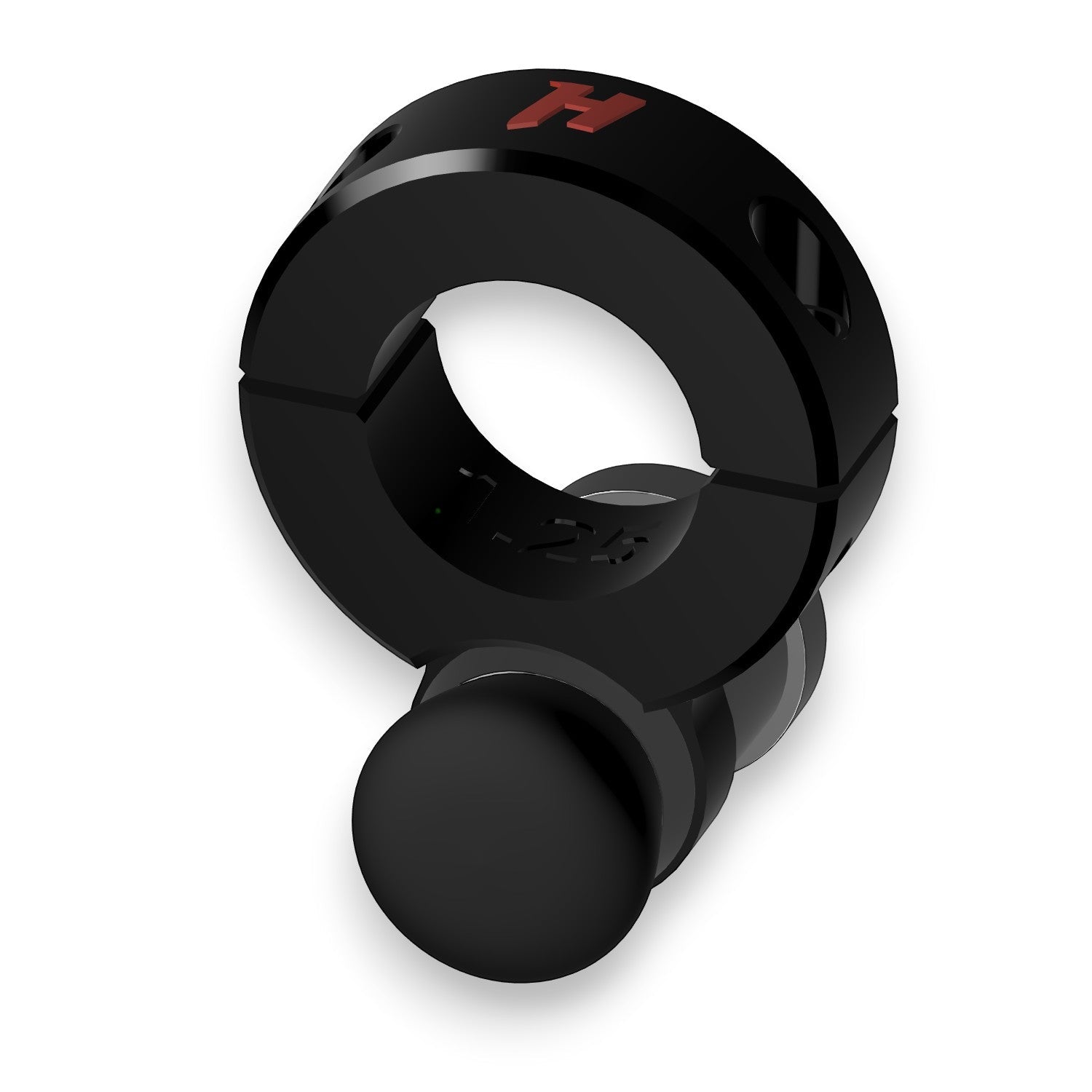 Henderson Race Shop Store black ASA roll bar bump switch clamp for 1.25 inch tubing with red H logo