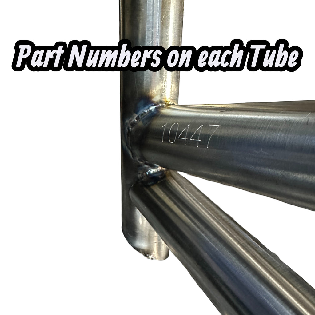 Henderson Race Shop Store roll bar kit tube featuring a laser-etched part number for easy identification and assembly.