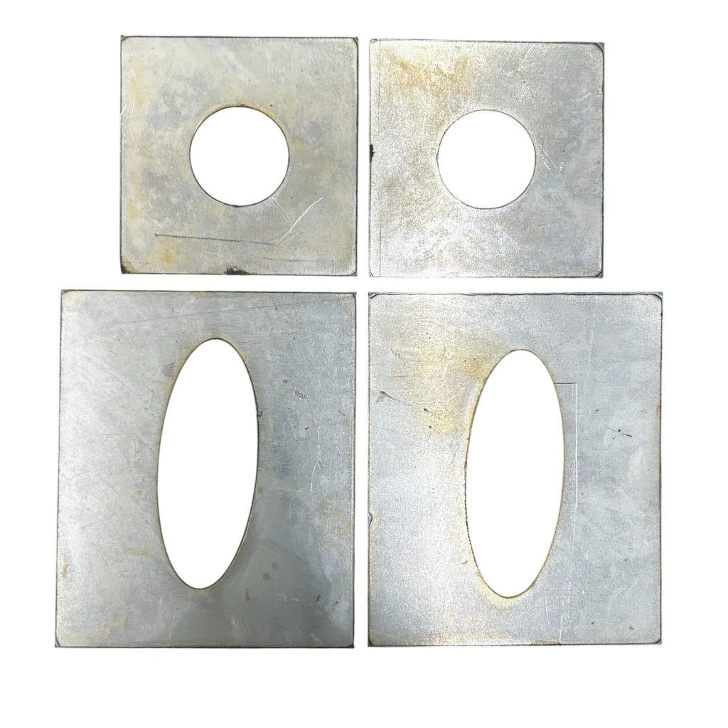 Henderson Race Shop Store steel floor plates for roll cage installation with circular and oval mounting holes