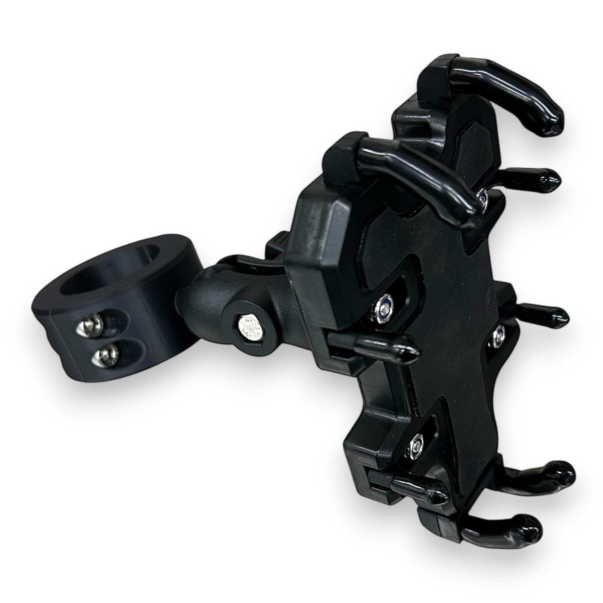 Henderson Race Shop Store roll cage phone mount with a heavy-duty four-sided grip and adjustable ball joint system.