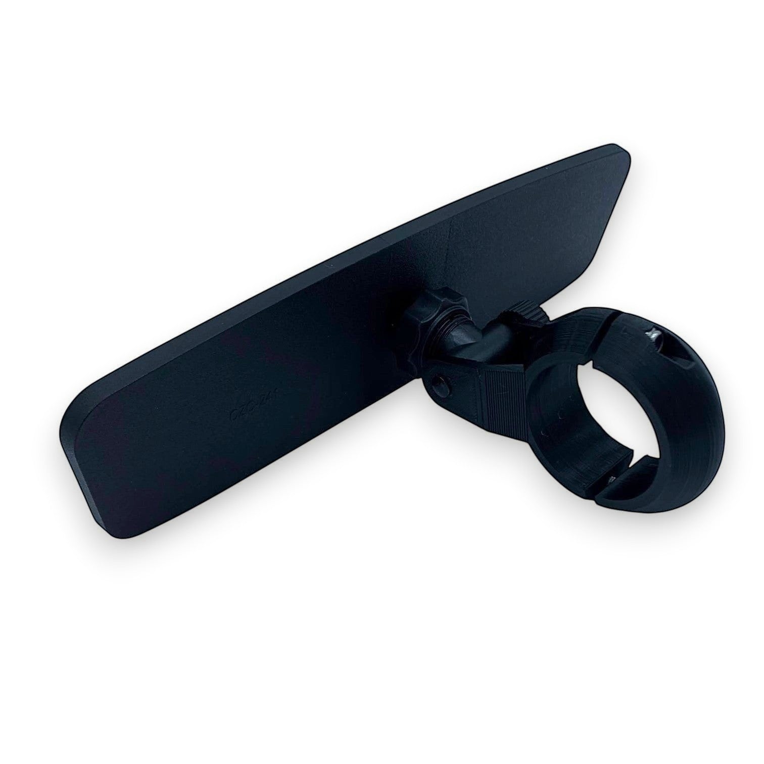 Henderson Race Shop Store lightweight black rear view mirror with custom roll cage mounting clamp for race cars