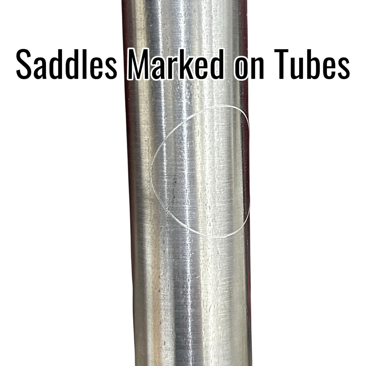 Henderson Race Shop Store roll cage tube featuring a precision etched saddle mark for easy installation and alignment