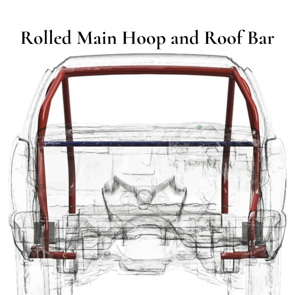 Henderson Race Shop Store 8.50 roll cage kit featuring a rolled main hoop and roof bar for a 2nd Gen S10 truck.