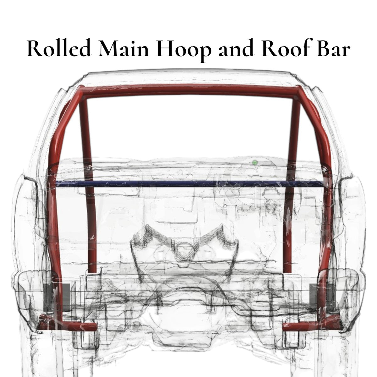 Henderson Race Shop Store 8.50 roll cage kit featuring a rolled main hoop and roof bar for a 2nd Gen S10 truck.