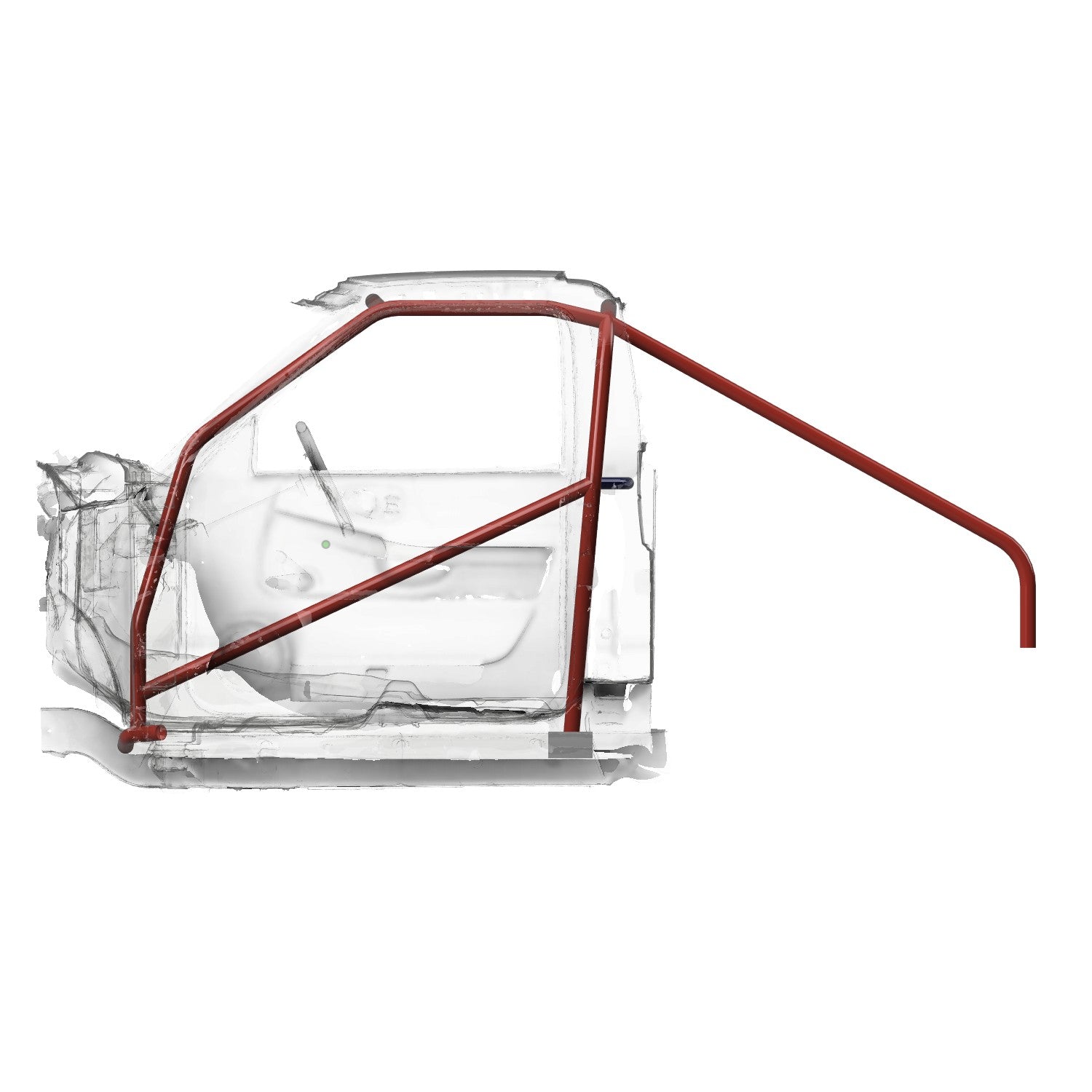 Henderson Race Shop Store 8.50 chromoly roll cage kit for 2nd Gen S10, featuring A-pillar bars routed through the dash.