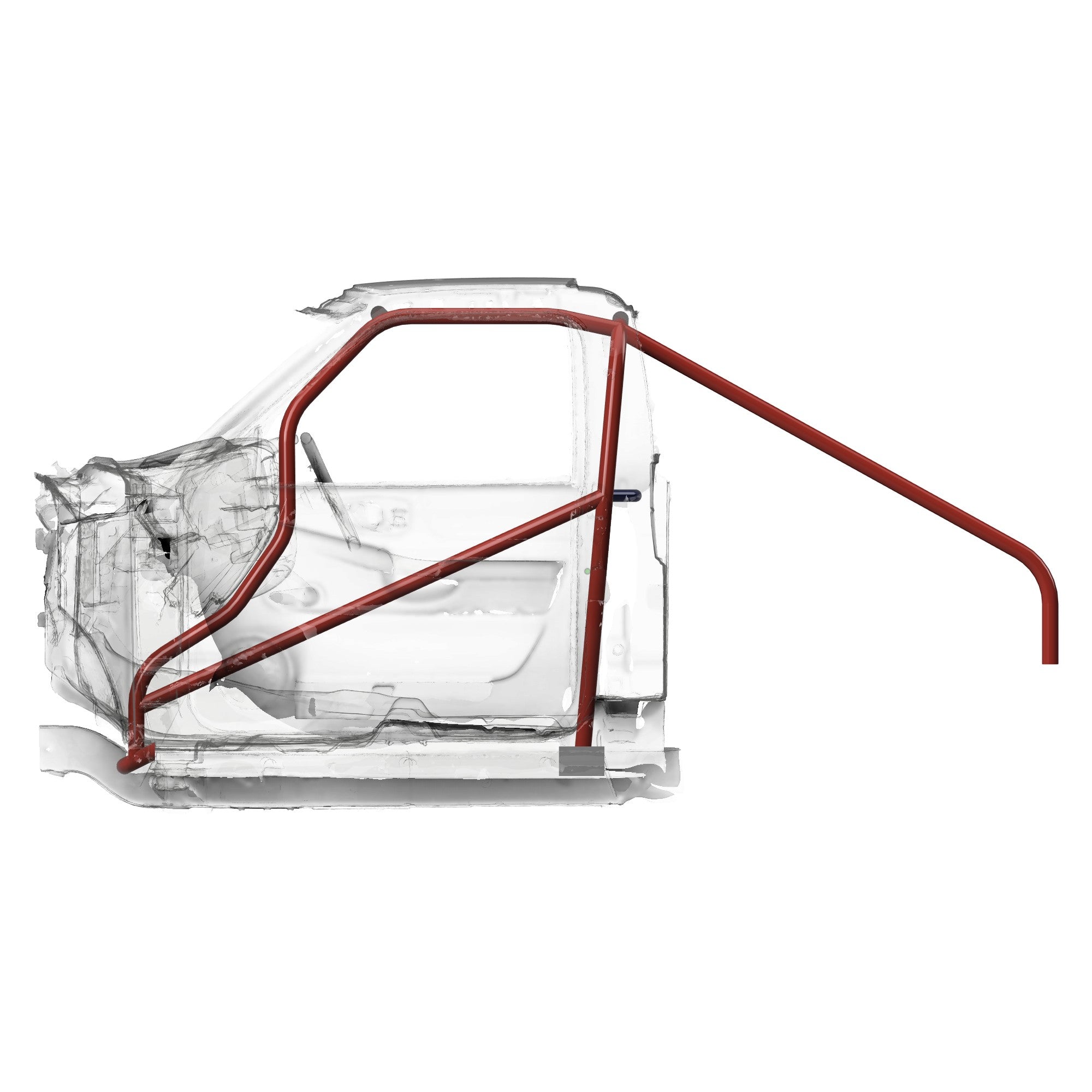 Henderson Race Shop Store 8.50 chromoly roll cage kit for 2nd Gen S10, featuring A-pillar bars routed behind the dash.