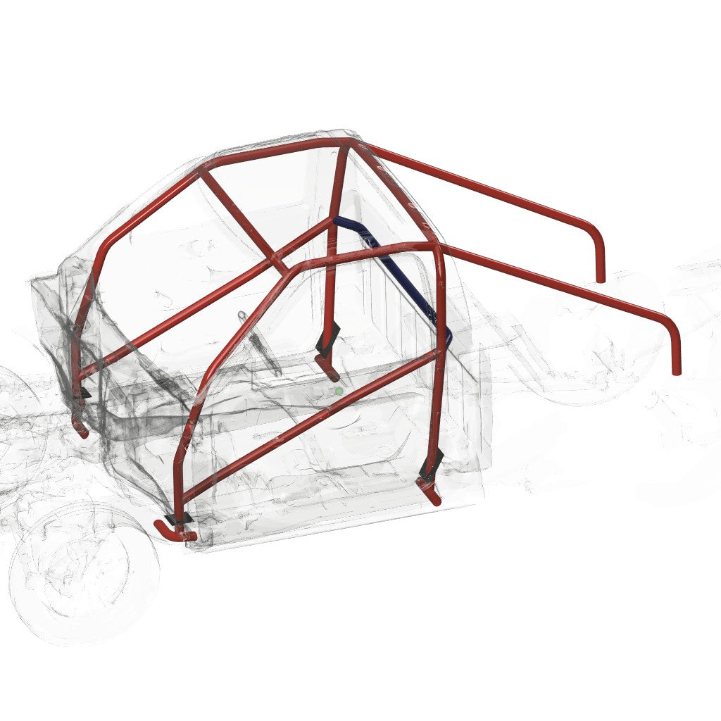 Henderson Race Shop Store 8.50 chromoly roll cage kit for 2nd Gen S10 with A-pillar bars routed through the dash.