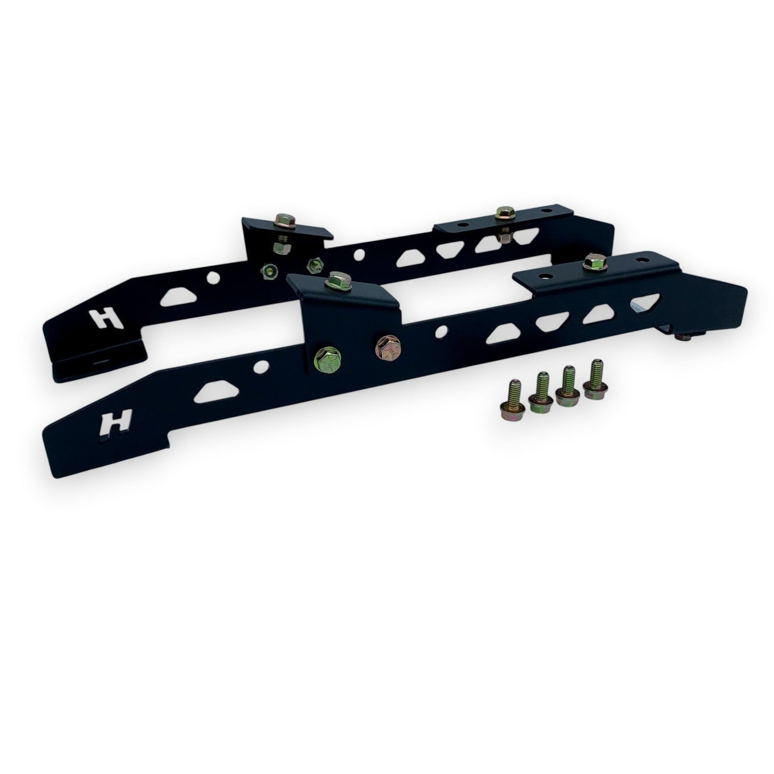 Henderson Race Shop Store black powder-coated steel seat mount brackets for 1970-1974 Camaro and Firebird with hardware