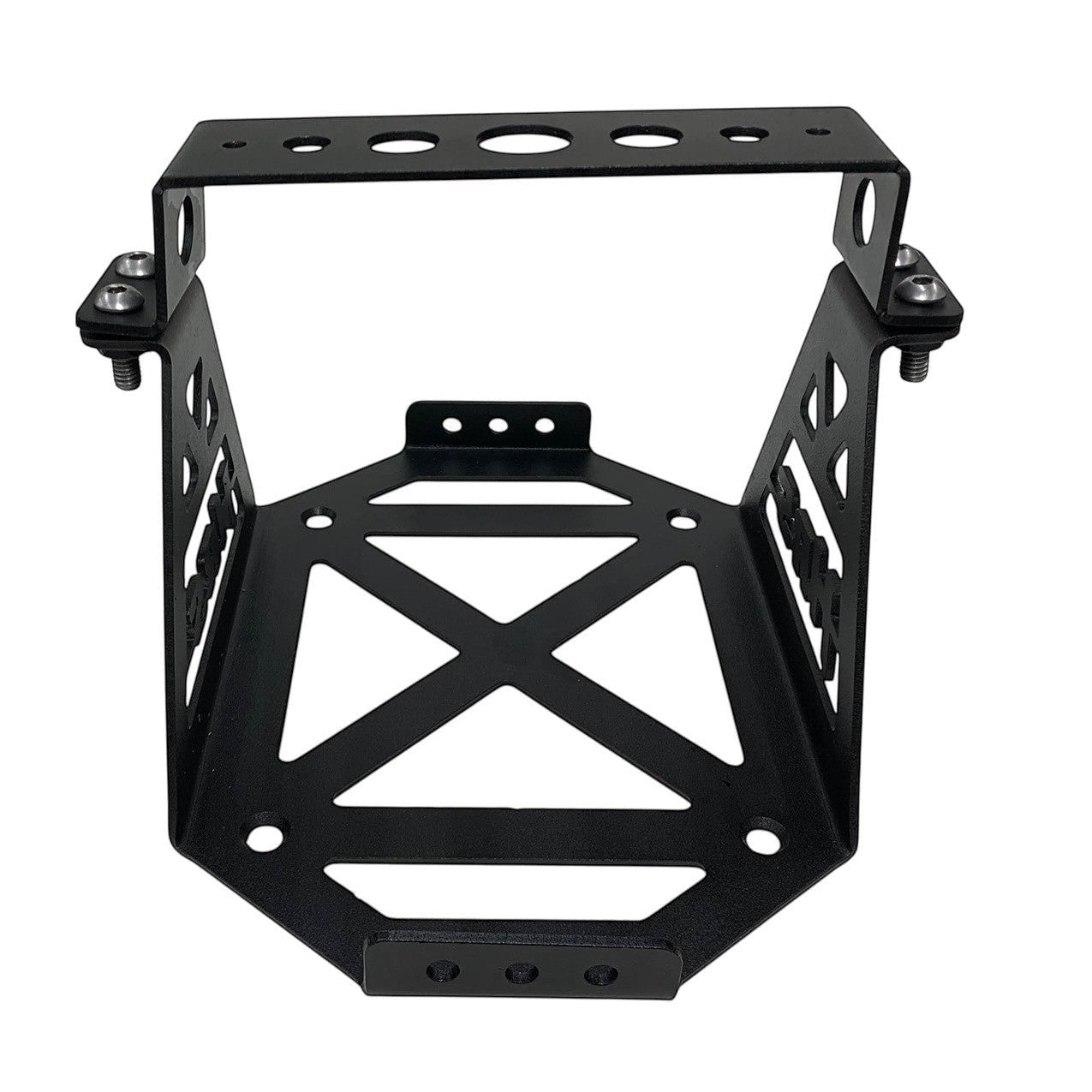 Henderson Race Shop Store black powder-coated steel battery box with stainless steel fasteners for custom car builds