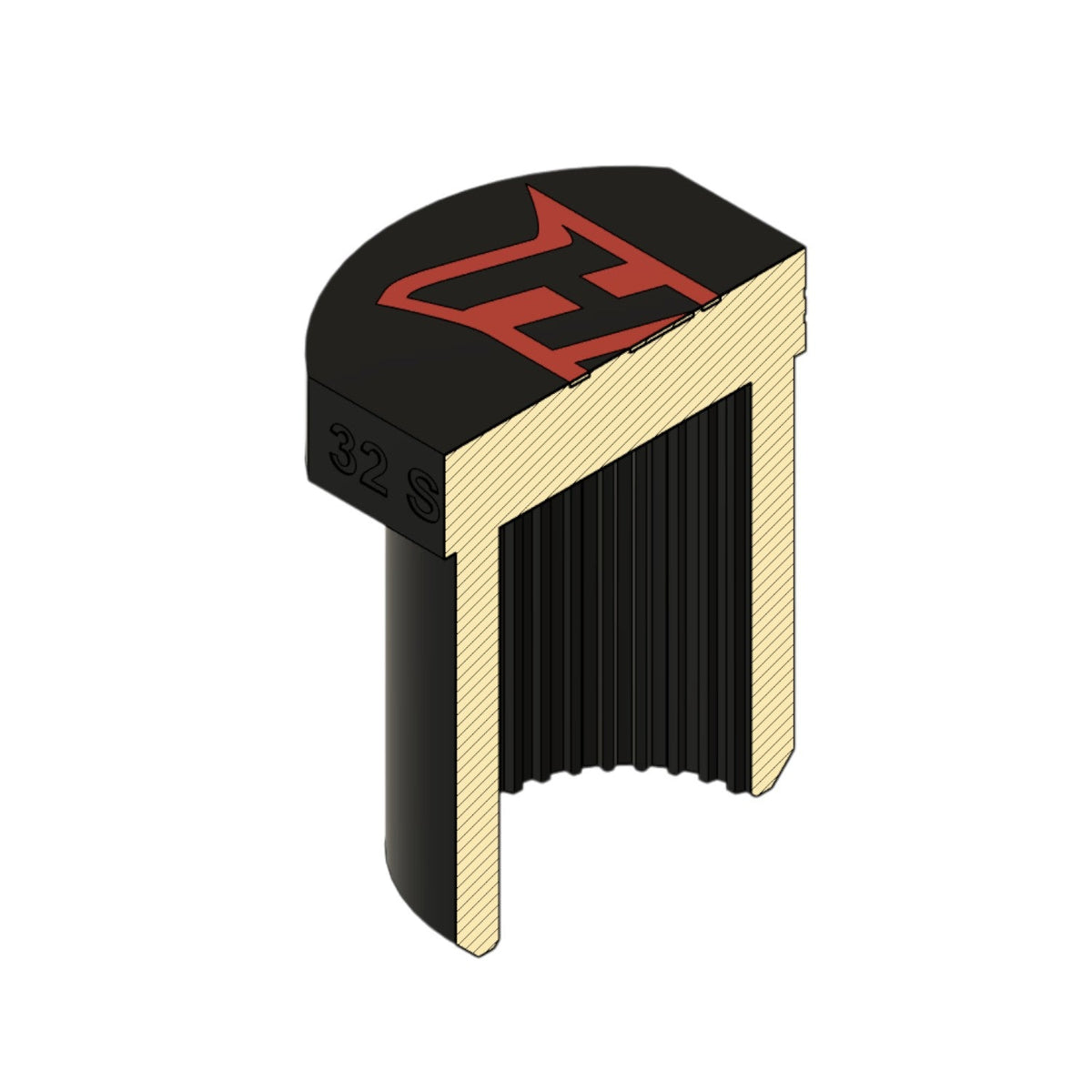 Henderson Race Shop Store 32-spline transmission output shaft alignment tool with black and tan 3D printed design.
