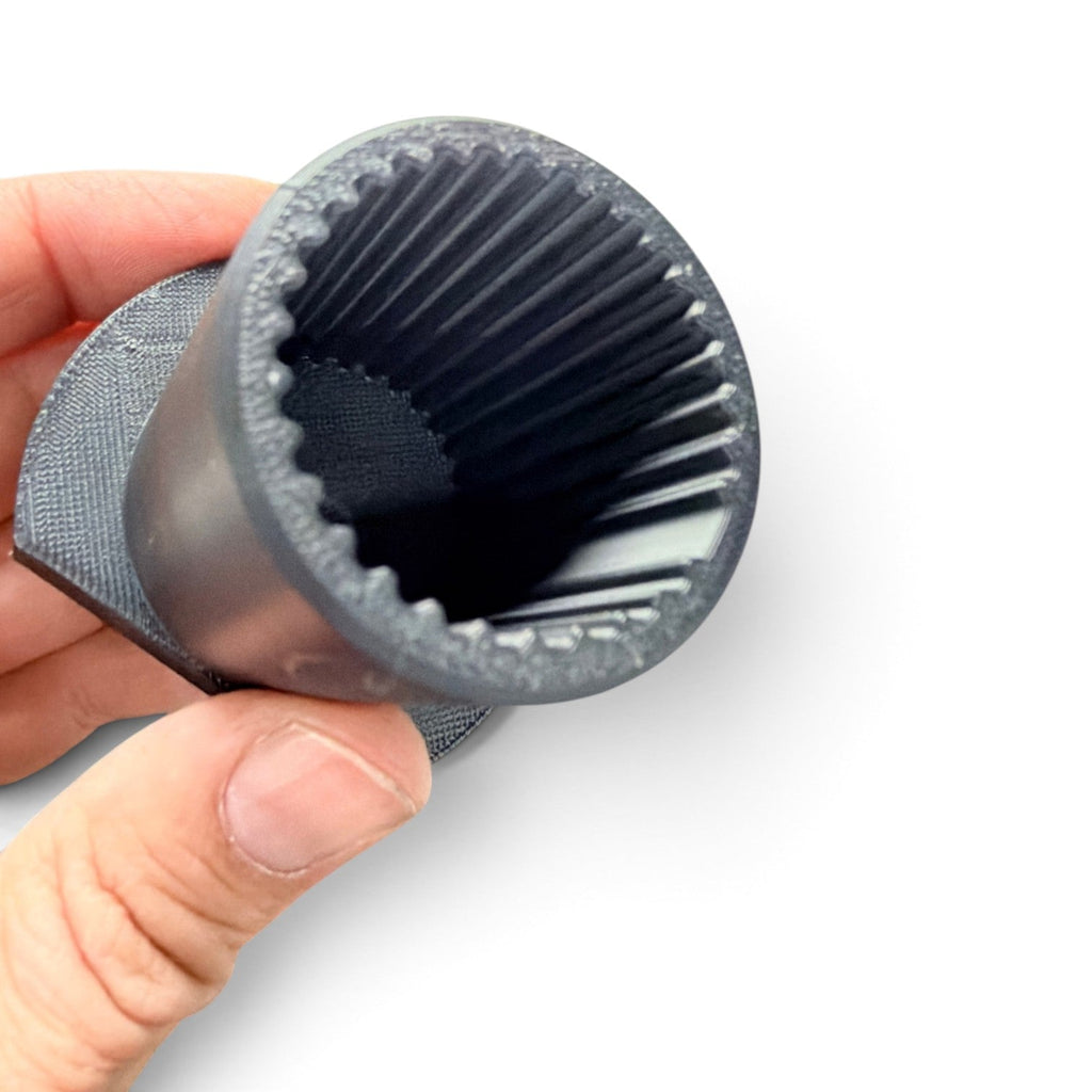 Henderson Race Shop Store 3D printed transmission output shaft alignment tool with internal splines for easy rotation